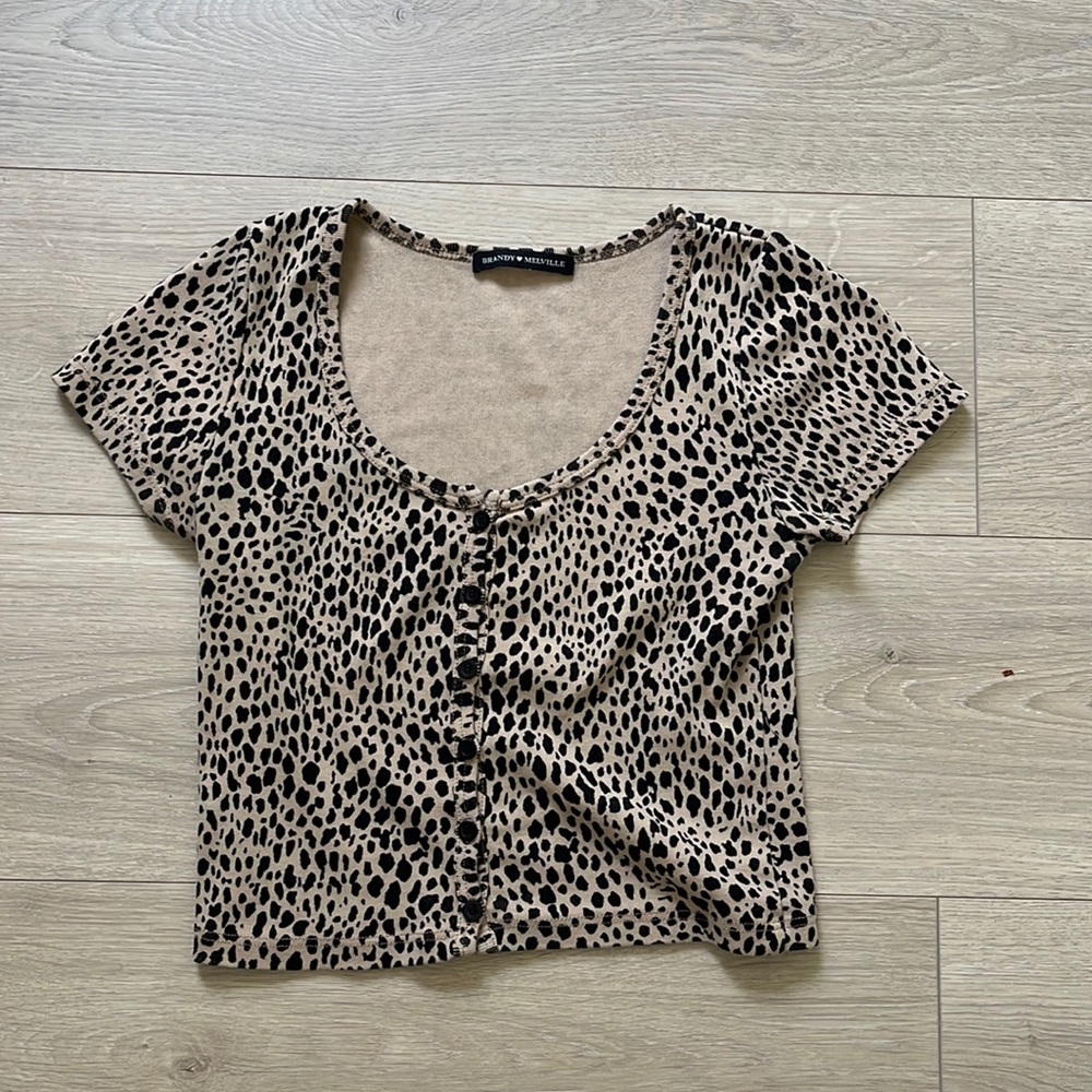 Brandy Melville Cheetah Print Short Sleeve